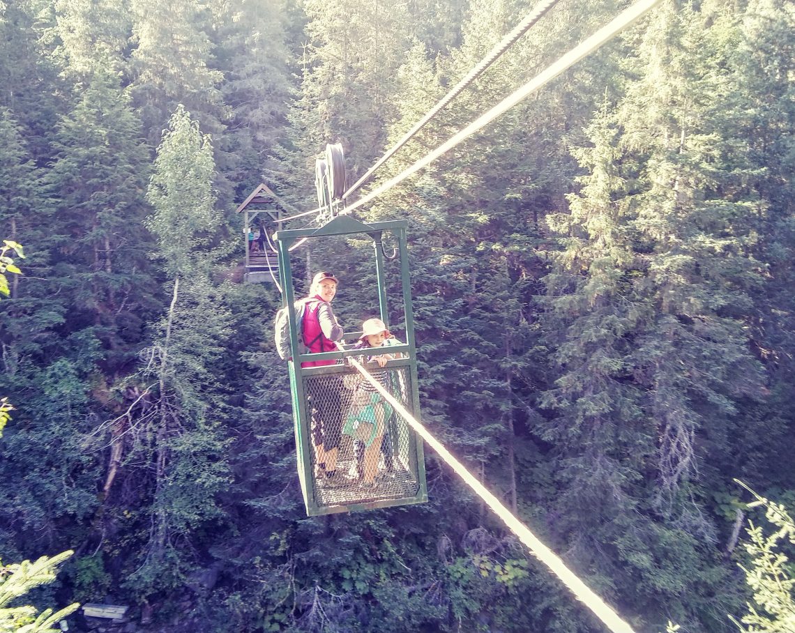 Taking the handTram on the Lower Winner Creek Trail