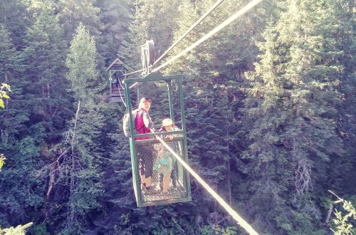 Taking the handTram on the Lower Winner Creek Trail